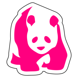 Realistic Giant Panda Sticker (Hot Pink)